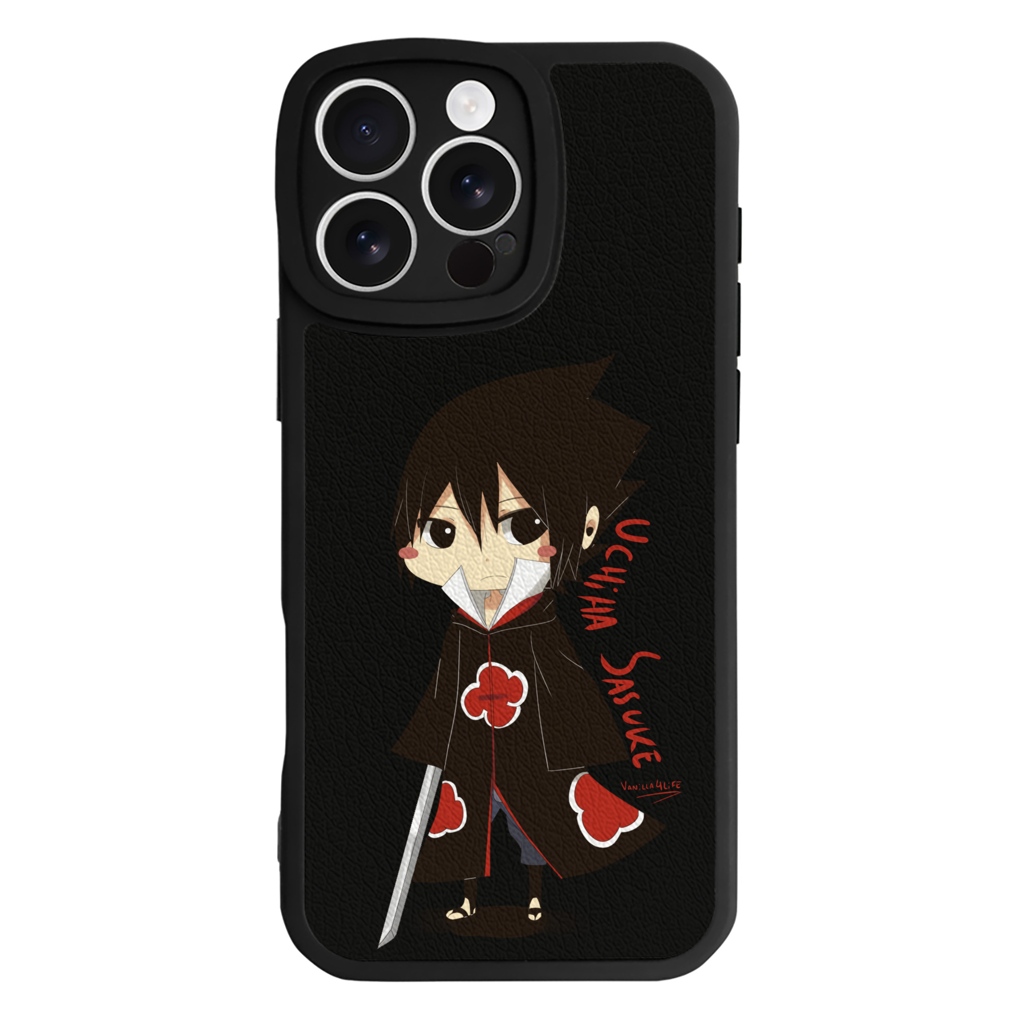 （画像用） NARUTO -ナルト- うちは サスケ Uchiha Sasuke 【iPhone 16シリーズ対応】シリコンスマホケース（レザー調） 材質：シリコン